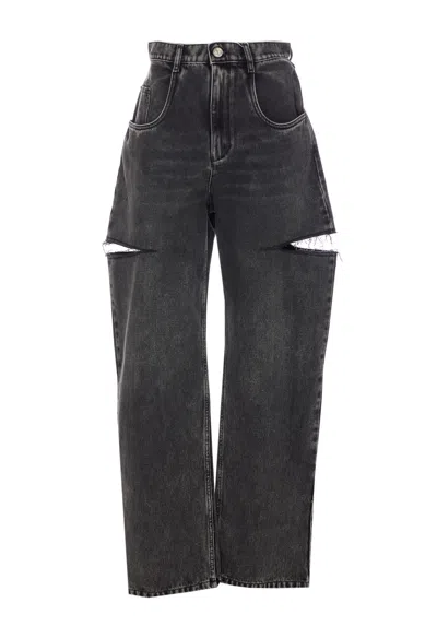 Maison Margiela Cut-out Denim Jeans In Black