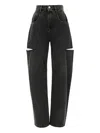 Maison Margiela Black Five-pocket Style Jeans With Rips In Cotton Denim Woman