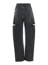 Maison Margiela Cutout High-rise Wide-leg Jeans In Black