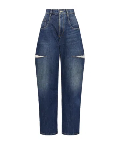 Maison Margiela Cut-out Jeans In Blue