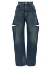Maison Margiela High-waisted Black Denim Jeans With Relaxed Straight-leg Fit In Blue