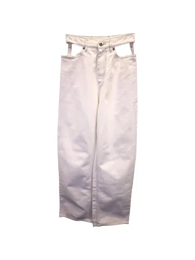 Pre-owned Maison Margiela Cut-out-pocket Jeans In White
