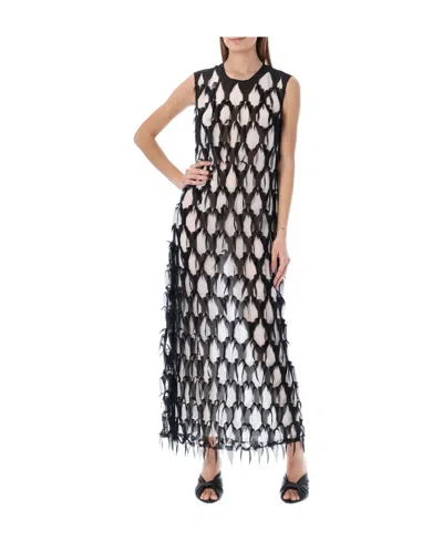 Maison Margiela Cut-out Silk-blend Dress In Black