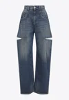 Maison Margiela Stonewashed Denim Jeans With Slash Details In Blue