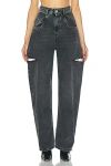 Maison Margiela Cutout High-rise Wide-leg Jeans In Black Washed