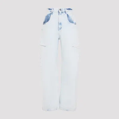 Maison Margiela Cutout Denim Trousers In Blue