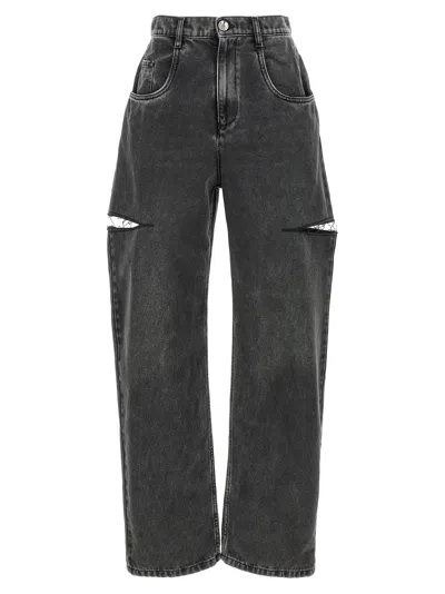 Maison Margiela Black Five-pocket Style Jeans With Rips In Cotton Denim Woman