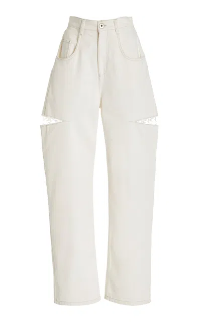 Maison Margiela White High-rise Distressed Jeans