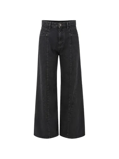 Maison Margiela Cut-out Waistband Jeans In Black