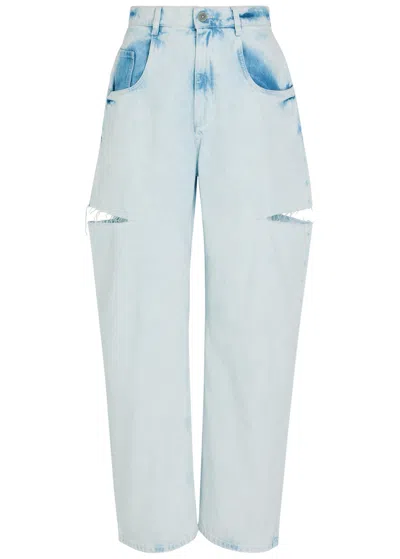 Maison Margiela Cut-out Wide-leg Jeans In Blue