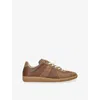Maison Margiela Brown Suede Panel Low-top Sneakers In Brown