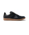 Maison Margiela Replica Suede Leather Gum Sole Sneakers In Black