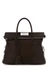 Maison Margiela 5ac Loved To Death Calf Leather Medium Top Handle Bag In Brown