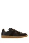 Maison Margiela Dark Brown Leather Replica Sneakers In Multi