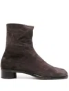 Maison Margiela Leather Tabi Ankle Boots 30 In Dark Brown