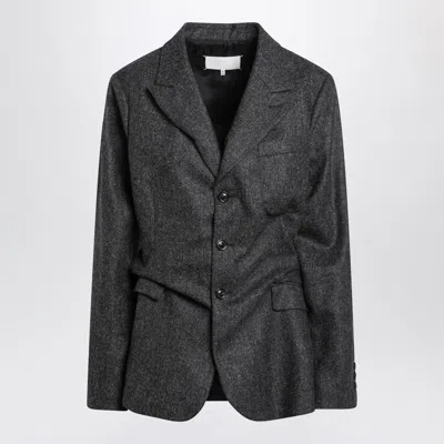 Maison Margiela Dark Gray Single-breasted Blazer In Black