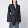 Maison Margiela Dark Gray Single-breasted Wool Blazer In Gray
