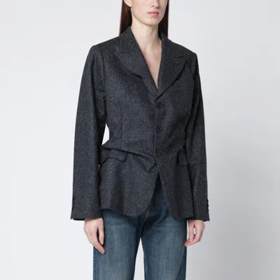 Maison Margiela Dark Gray Single-breasted Wool Blazer