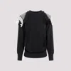 Maison Margiela Ruffled Sweatshirt Featuring Contrasting Stitching In Dark Grey