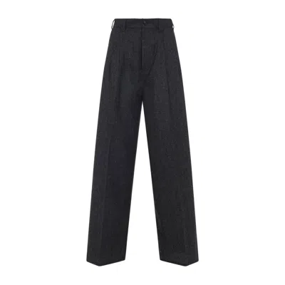 MAISON MARGIELA MAISON MARGIELA DARK GREY MELANGE COTTON PANTS