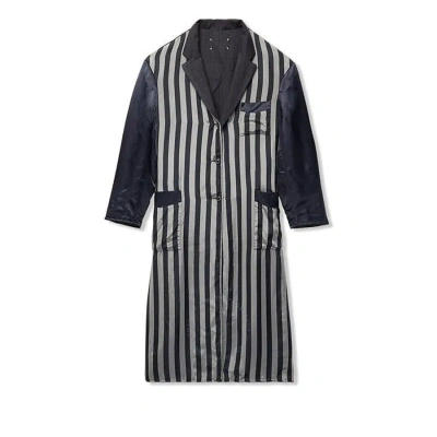 Maison Margiela Dark Grey Reversible Striped Overcoat