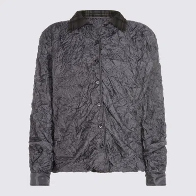 Maison Margiela Dark Grey Wool Casual Jacket In Blue