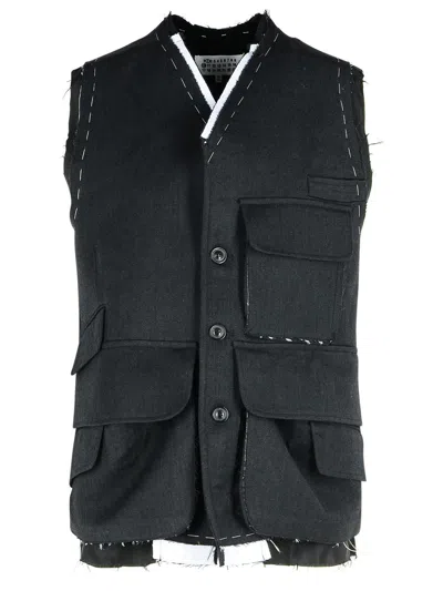 Maison Margiela Dark Grey Wool Vest Women