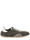 Maison Margiela Sneakers Sprinters In Suede And Leather With Vintage Finish In Gray