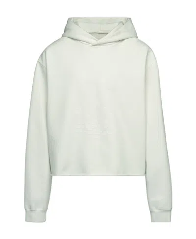 Maison Margiela Debossed-logo Hoodie In White