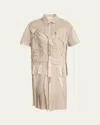 Maison Margiela Deconstructed Button Down Midi Dress In Stonegrey