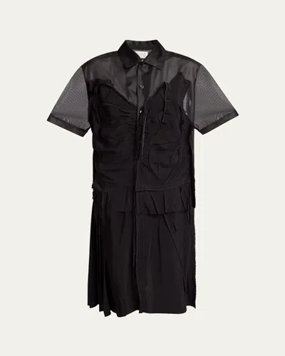 MAISON MARGIELA DECONSTRUCTED BUTTON DOWN MIDI DRESS