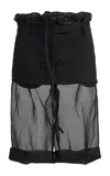 Maison Margiela Deconstructed Layered Midi Skirt In Black
