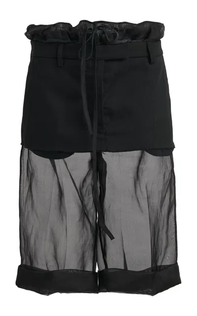Maison Margiela Deconstructed Layered Midi Skirt In Black