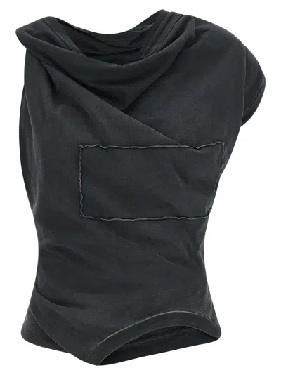 Maison Margiela Deconstructed Cotton Tunic Tunic In Gray