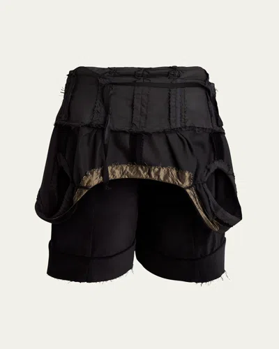 Maison Margiela Deconstructed Cuffed Short Jumpsuit In Black
