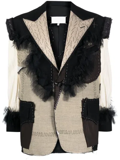 Maison Margiela Deconstructed-design Single-breasted Blazer In Black