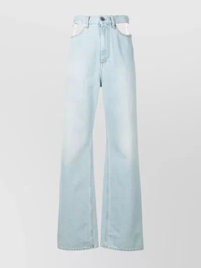 Maison Margiela Deconstructed High Waist Jeans In Denim