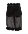 Shop Maison Margiela Layered Skirt Shorts In Black