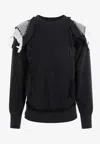 Maison Margiela Ruffled Sweatshirt Featuring Contrasting Stitching In Gray