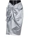 Maison Margiela Deconstructed Satin Pencil Skirt In Blue