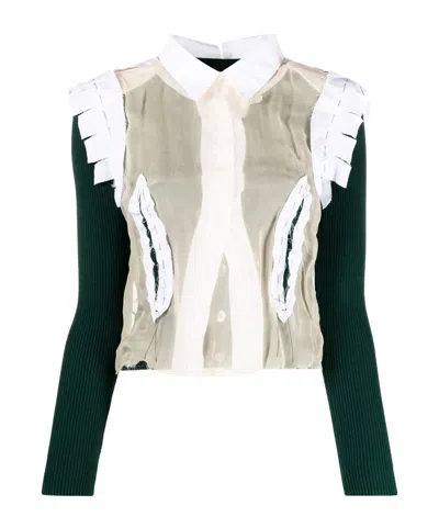 Maison Margiela Deconstructed Shirt Jumper In White