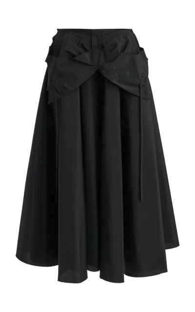 Maison Margiela Deconstructed-waist Nylon Midi Skirt In Black