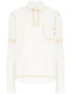 Maison Margiela Deconstructed White Shirt With Tailored Beige Detailing In White
