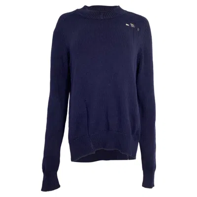 Maison Margiela Décontracté Sweater In Navy Blue Cotton