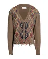 Maison Margiela Decorative-stitching Patterned-intarsia Cardigan In Brown