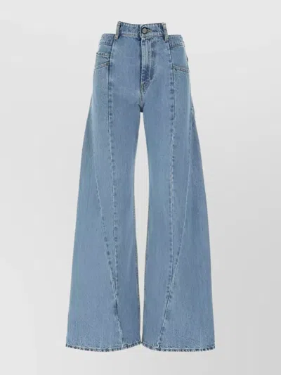 Maison Margiela Women Sky Blue Cut-out Detail Denim Jeans, 28 Luxury Jeans For Women Darveys