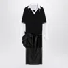 Maison Margiela Black Decortique Dress With Floral Detail