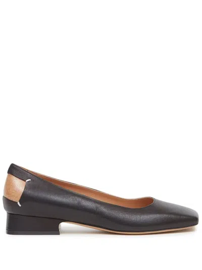 Maison Margiela Décortiqué Four-stitch Ballerina Shoes In Black