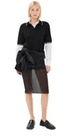 Maison Margiela Black Decortique Dress With Floral Detail In Black