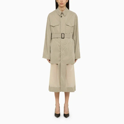 Maison Margiela Décortiqué Sand-coloured Reversible Single-breasted Trench Coat In White